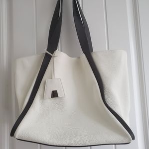 Akris white leather alex bag